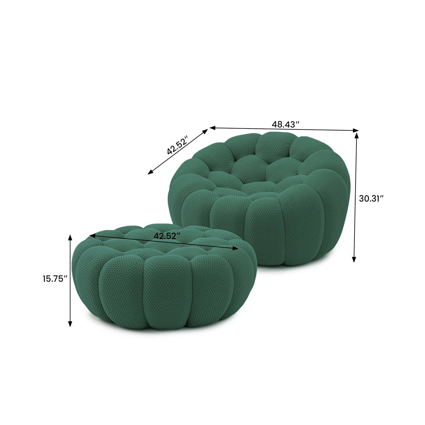 Sdorens Modern Curved Boneless Sofa With Ottoman Sculptural Comfort For Living Rooms And Small Spaces