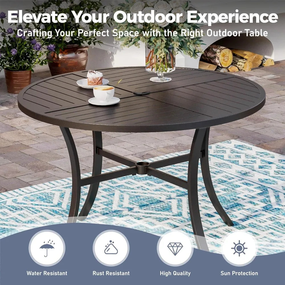 Huanzhuang Patio Dining Set For Four With Umbrella Hole