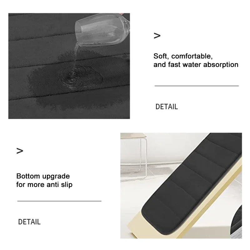 Super Absorbent Bath Rug Set 3 Pieces Non Slip Mats