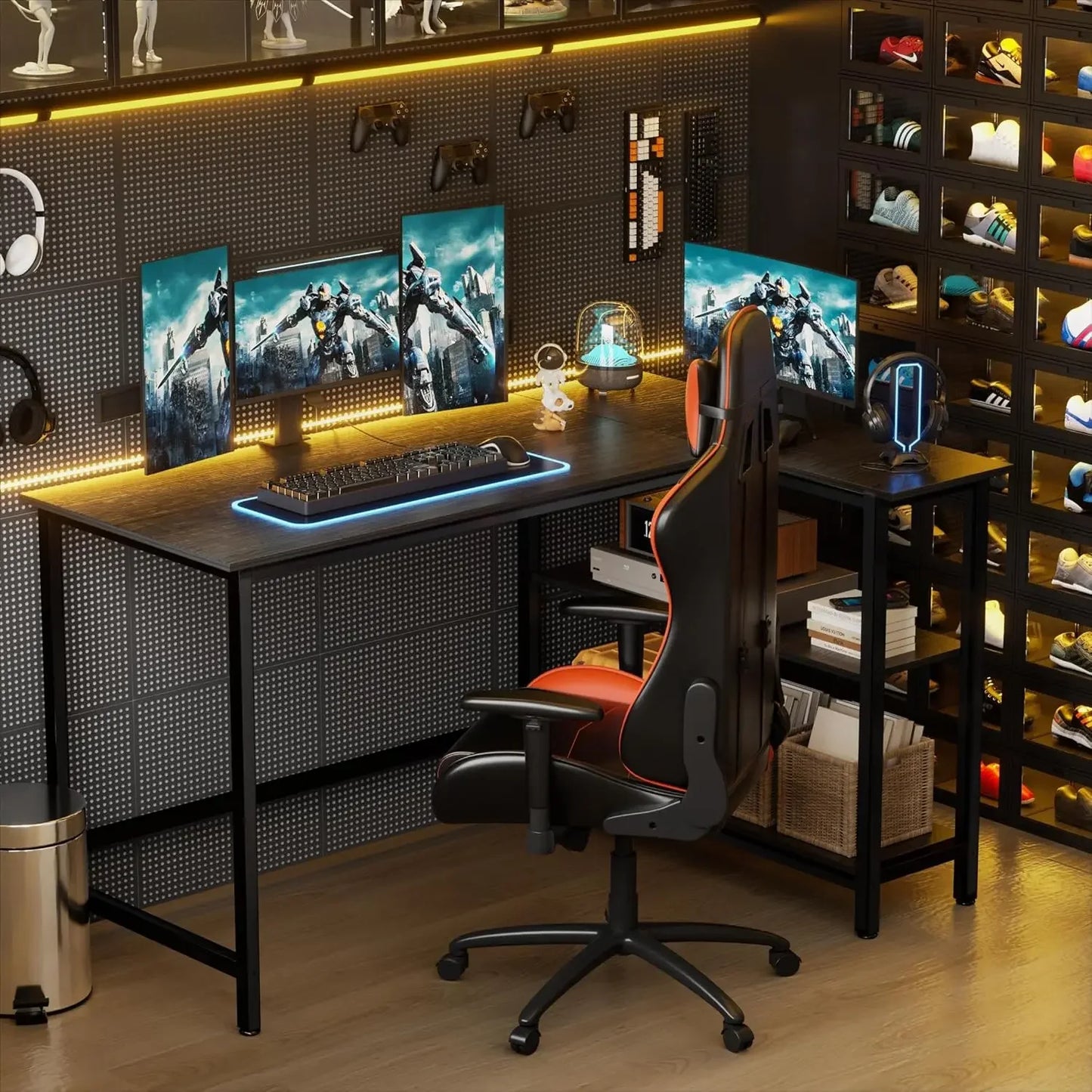 XMSJ L Shaped Desk Corner Computer Gaming Desk for Office