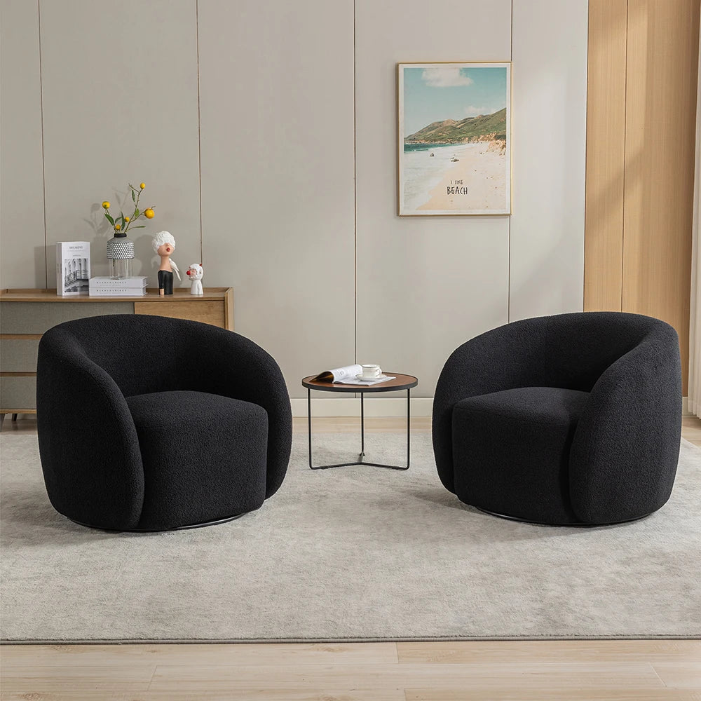 Seynar Velvet 360 Degree Swivel Accent Armchairs Set of Two for Living Room Modern Luxury and Comfort