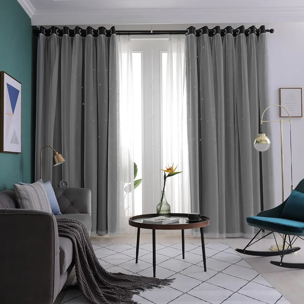 Guangdong Star Curtain Hollow Out Room Darkening Drape