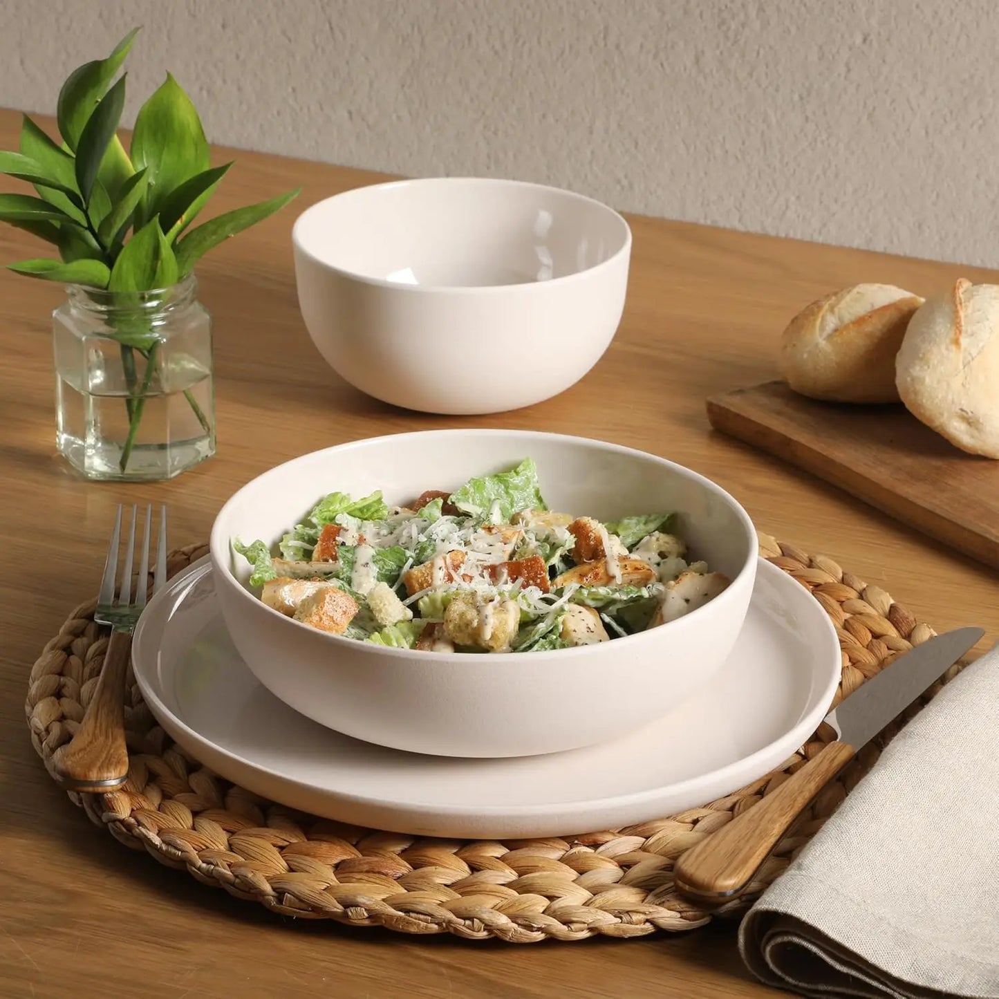 Candy Skies Unbreakable Wheat Straw Melamine Dinnerware Set Four Place Settings Includes Dinner Plates And Cereal Bowls