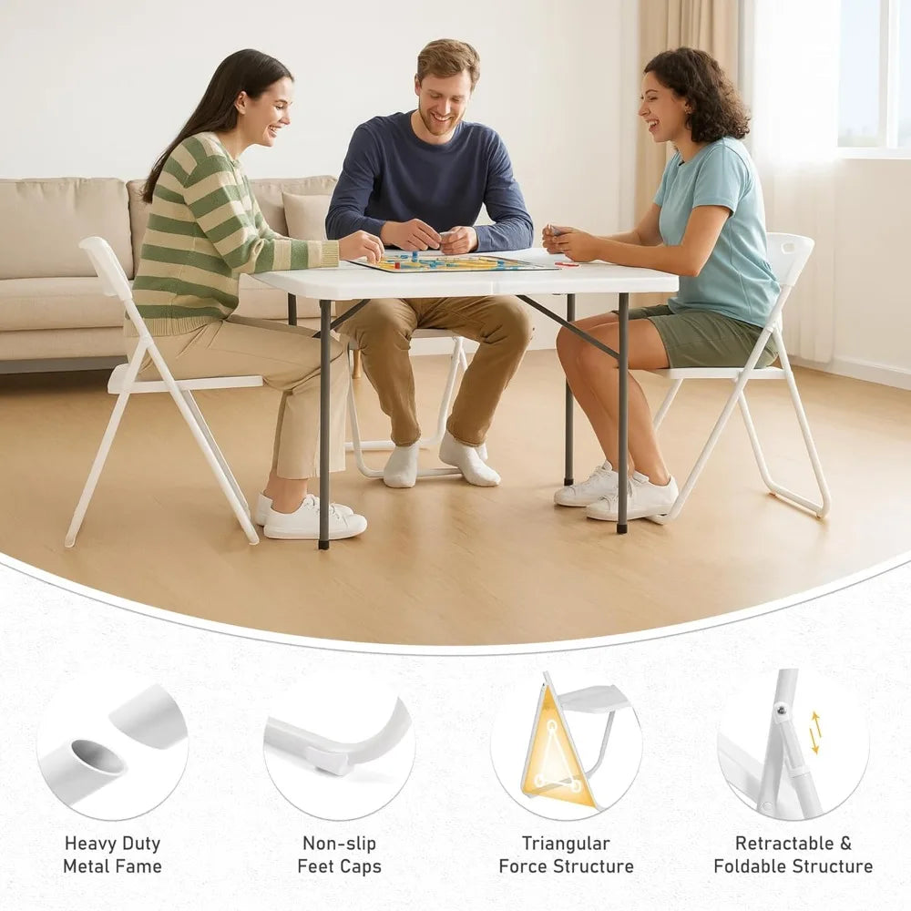 Plastic Folding Chairs With Wood Frame 350 Lb Capacity Durable White Seats For Classrooms Offices And Events