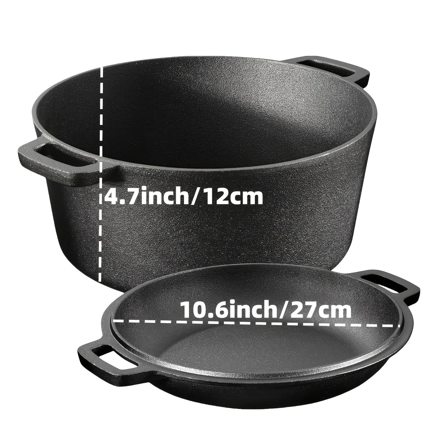 AEDG Three Piece Cast Iron Skillet Set Preseasoned Nonstick 6 Inch 8 Inch 10 Inch Pans