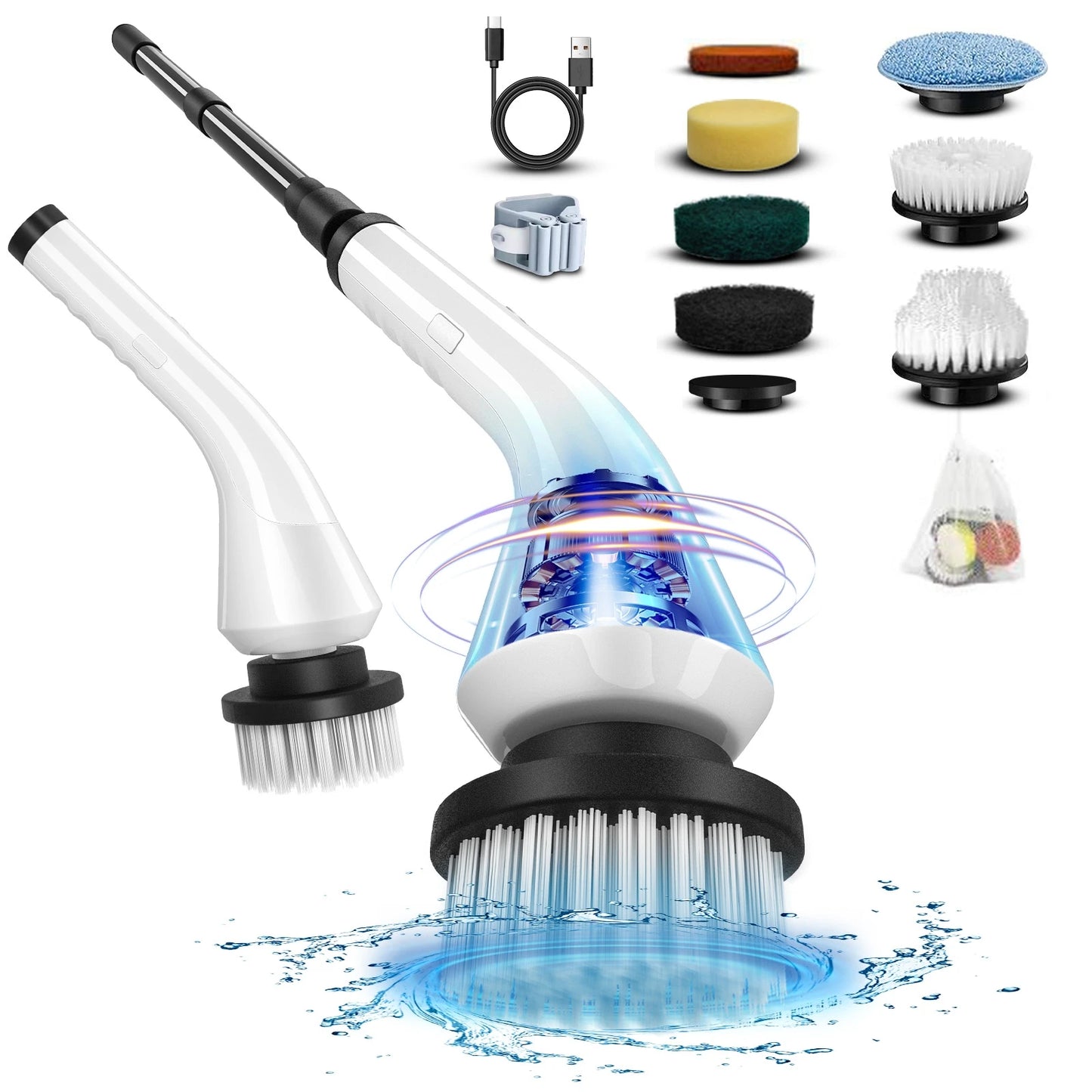 ZOCIH Electric Spin Scrubber With 8 Brush Heads Detachable
