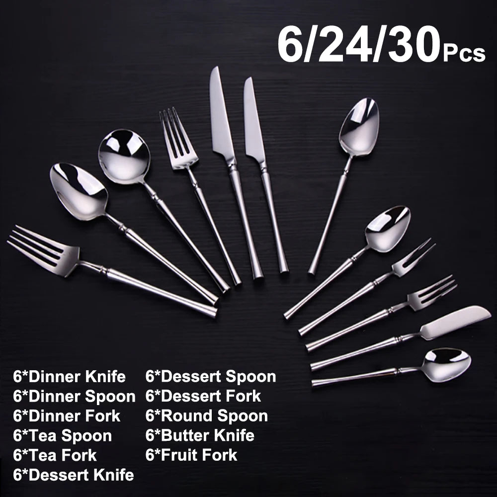 TD Home Stainless Steel 304 Western Flatware Set Mirror