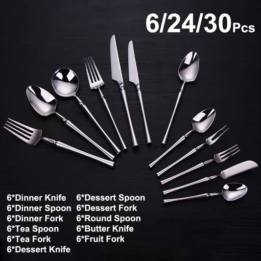 TD Home Stainless Steel 304 Western Flatware Set Mirror