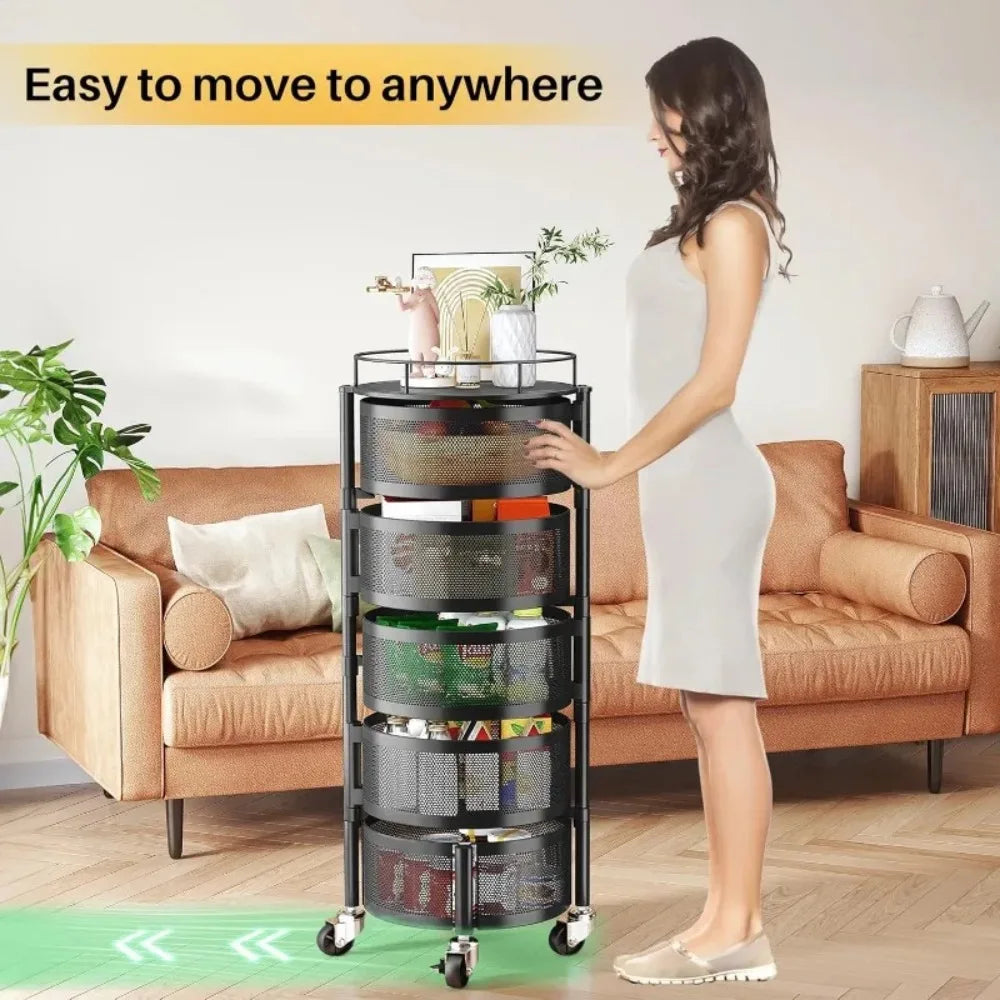 General Use Industrial Grade Multifunctional Tier Revolving Fruit And Vegetable Storage