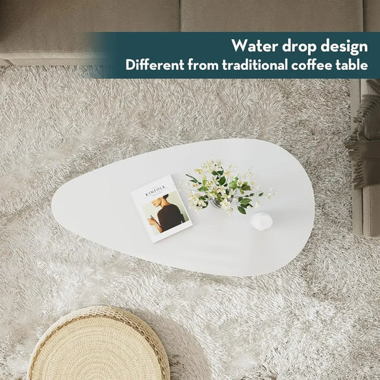 XMSJ Modern Oval Coffee Table For Living Room Easy Assembly