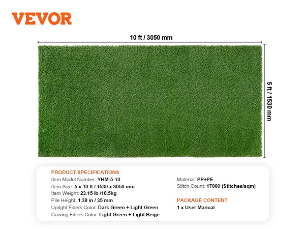 VEVOR Artificial Grass Rug Turf Door Mat For Outdoor Patio