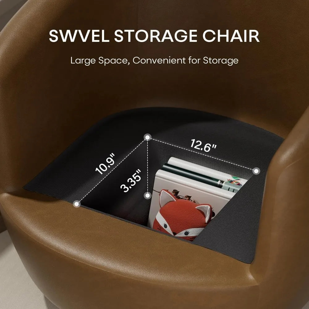 Guangbai Leather Accent Swivel Chair Pair With Storage