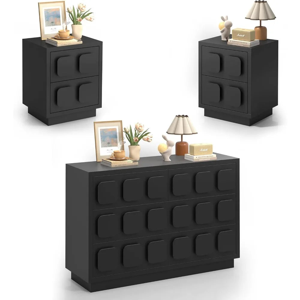 MKDK Modern Bedroom Set With Dresser And Nightstands