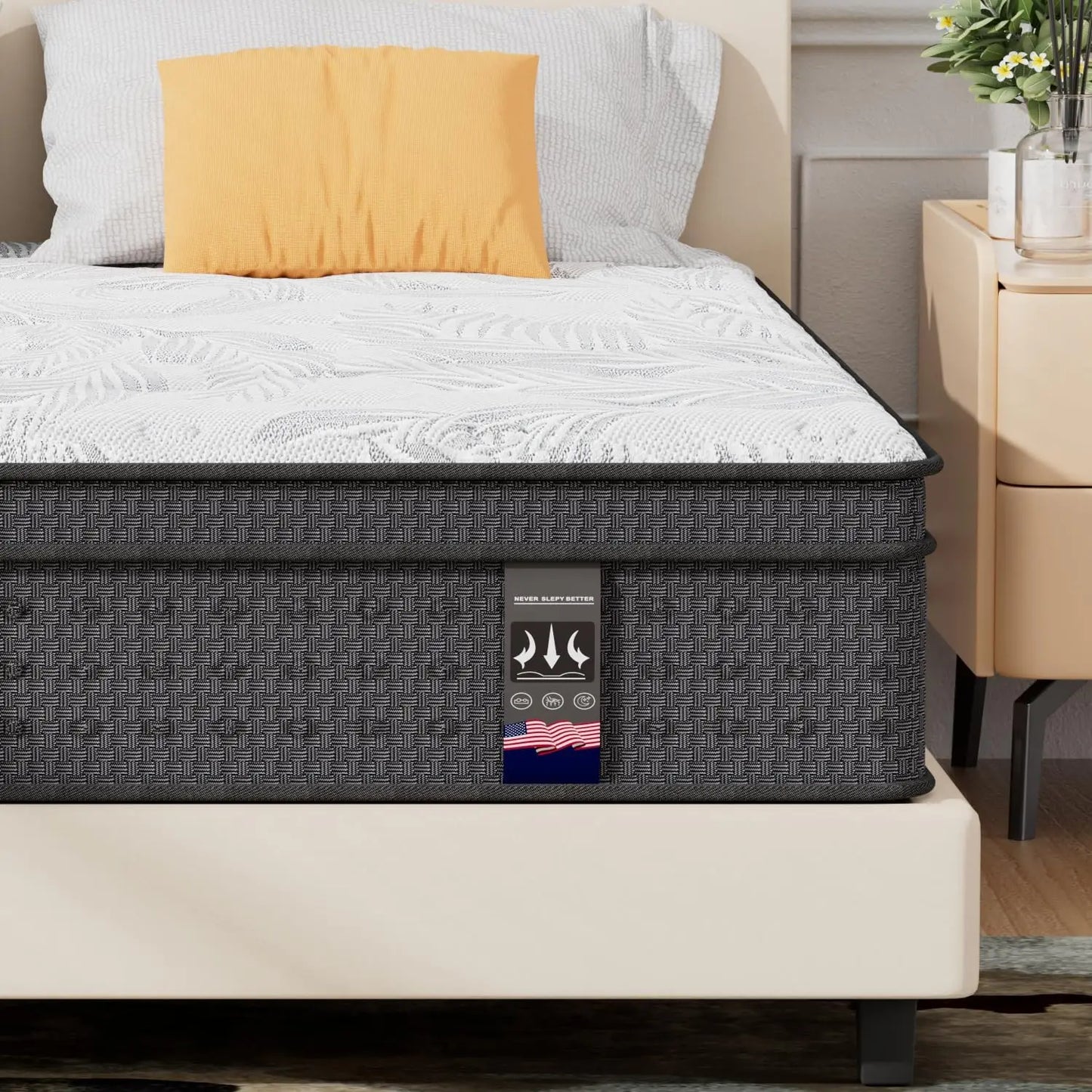 XMSJ Hybrid Mattress In A Box With Gel Memory Foam And Pocketed Coils For Targeted Pressure Relief