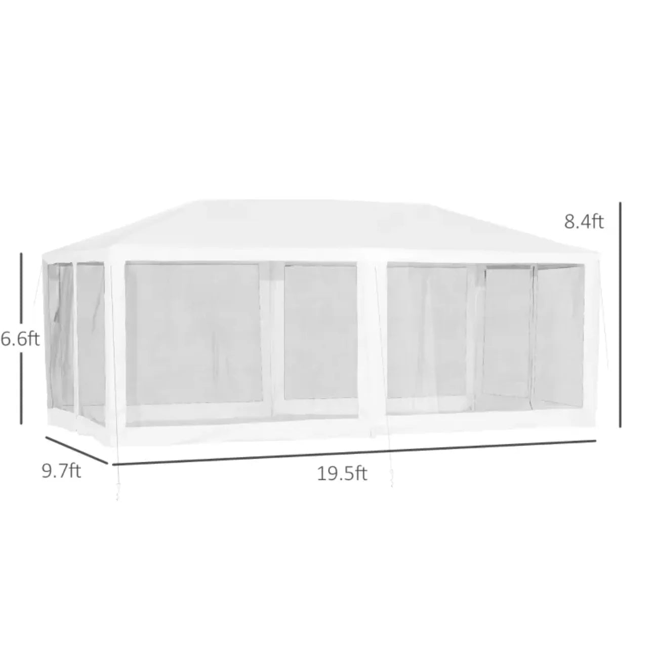 Garden Gazebo Canopy With Removable Mesh Walls For Events