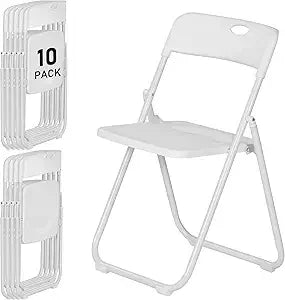 Plastic Folding Chairs With Wood Frame 350 Lb Capacity Durable White Seats For Classrooms Offices And Events