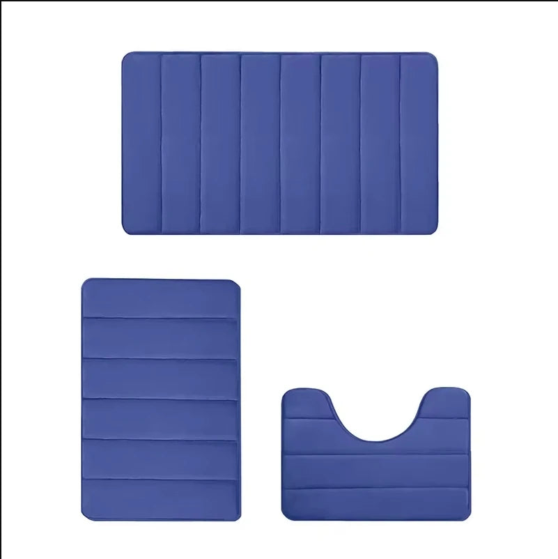 Super Absorbent Bath Rug Set 3 Pieces Non Slip Mats