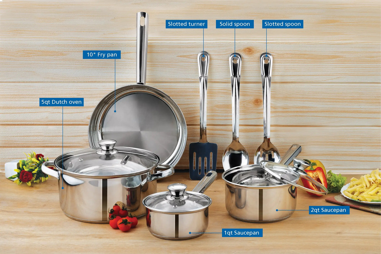 Hign-concerned Nonstick Stainless Steel Cookware Set