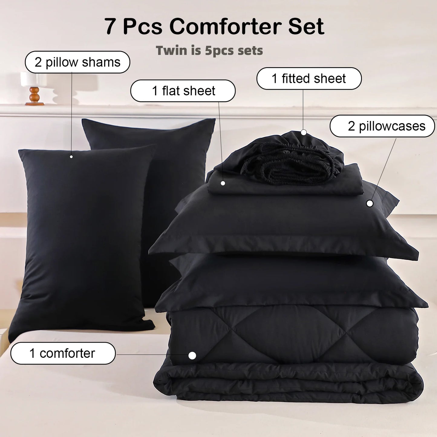 EasYum 100 Percent Polyester Brushed Comfort Bedding Set Soft Durable Easy Care For Cozy Bedroom