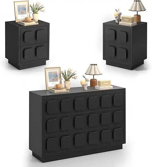 MKDK Modern Bedroom Set With Dresser And Nightstands