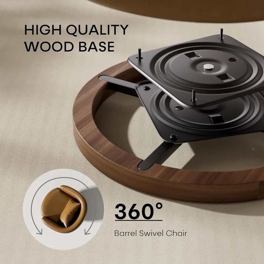 Guangbai Leather Accent Swivel Chair Pair With Storage