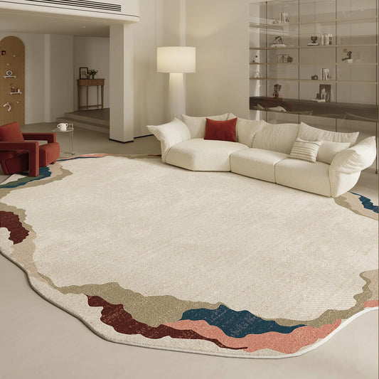 Modern Irregular Shapes Plush Rug For Living Room Decor Sculptural Geometry Area Rug