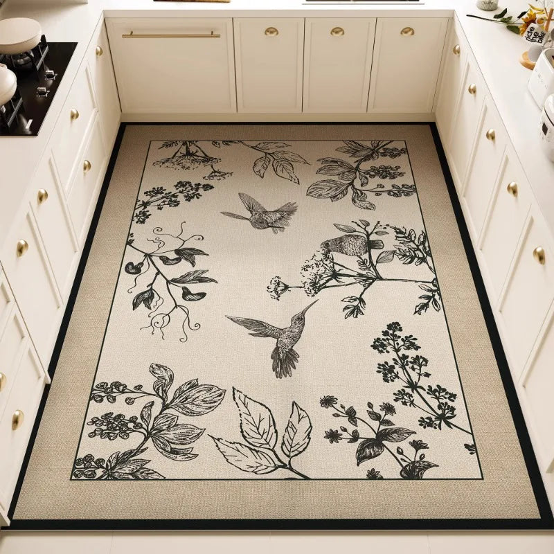 Craft PVC Leather Kitchen Mats Modernist Minimalist Design Waterproof Oilproof Rug for Kitchen