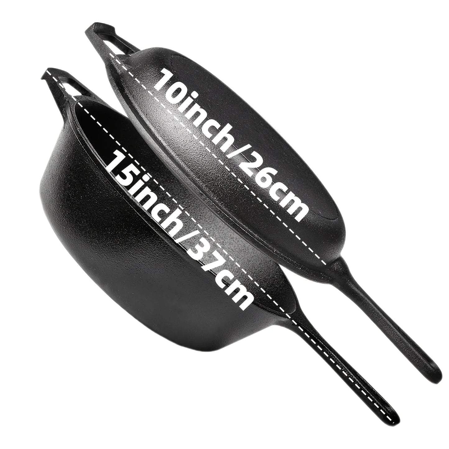 AEDG Three Piece Cast Iron Skillet Set Preseasoned Nonstick 6 Inch 8 Inch 10 Inch Pans