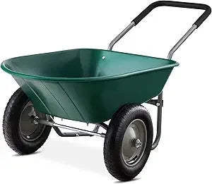 Dual Wheel Home Utility Wheelbarrow Garden Cart With Stand