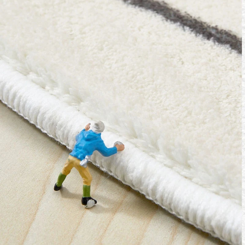 Modern Irregular Shapes Plush Rug For Living Room Decor Sculptural Geometry Area Rug