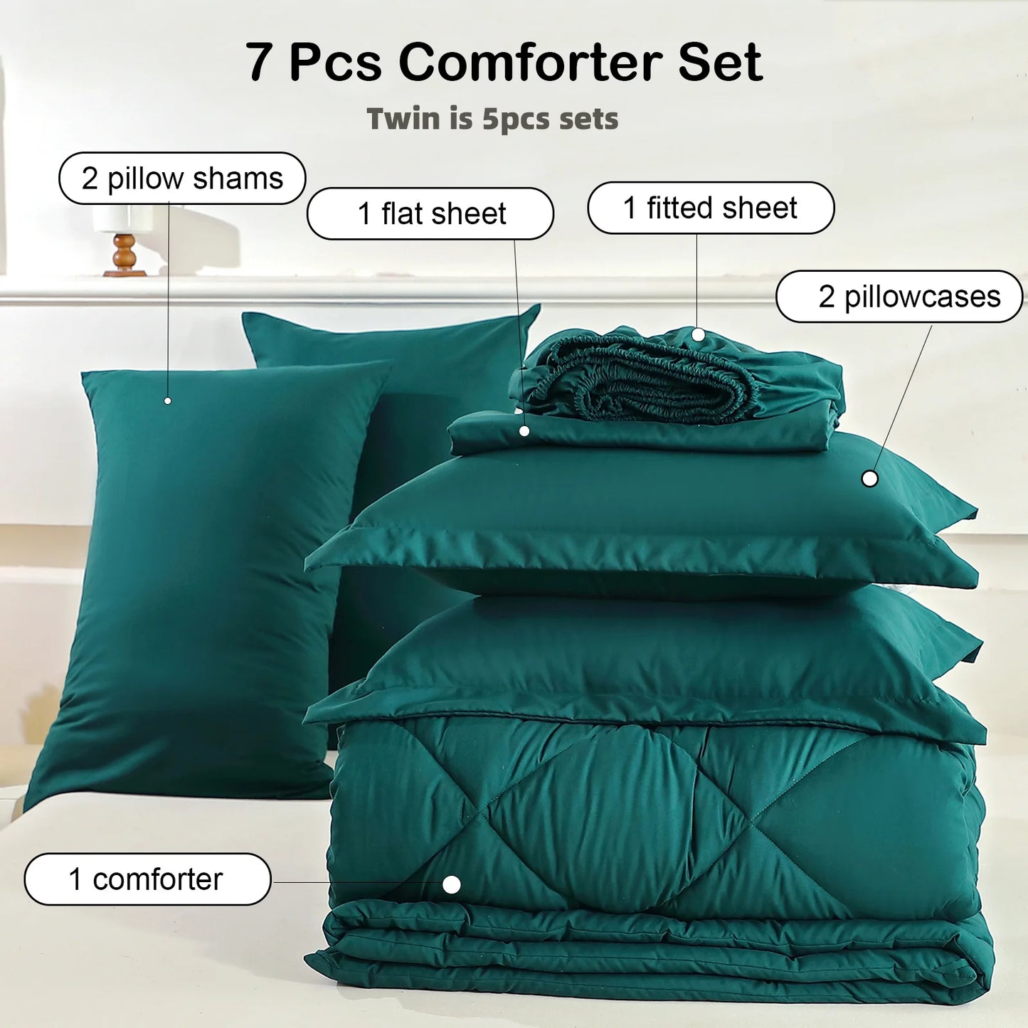 EasYum 100 Percent Polyester Brushed Comfort Bedding Set Soft Durable Easy Care For Cozy Bedroom