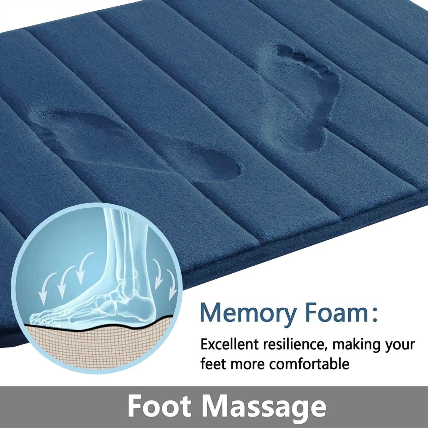 Memory Foam Bath Mat Set Non Slip Absorbent Washable
