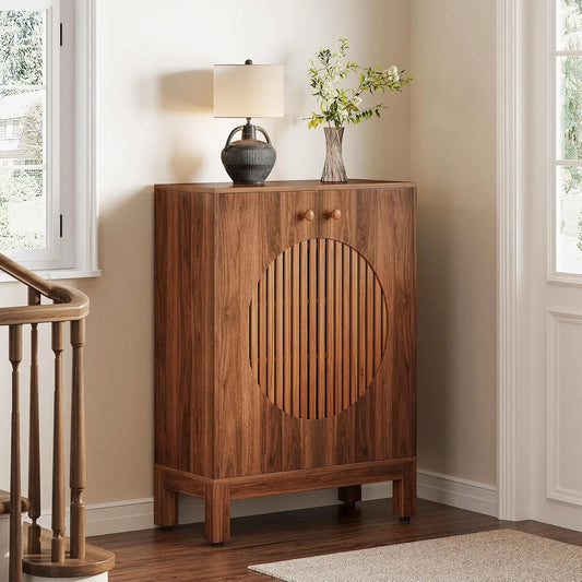 Little Tree 5-Tier Shoe Cabinet Farmhouse Style Organizer