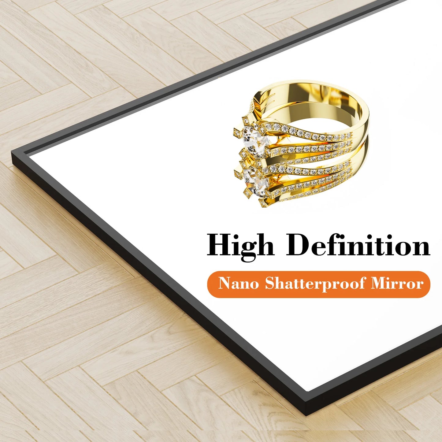 JHK Full Body Wall Mirror Aluminum Alloy Frame Living Room