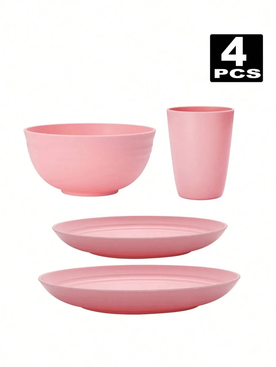 Choice Reusable Plastic Dinnerware Set Plates Bowls Cups