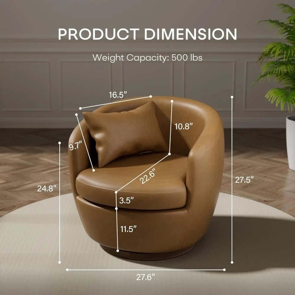 Guangbai Leather Accent Swivel Chair Pair With Storage