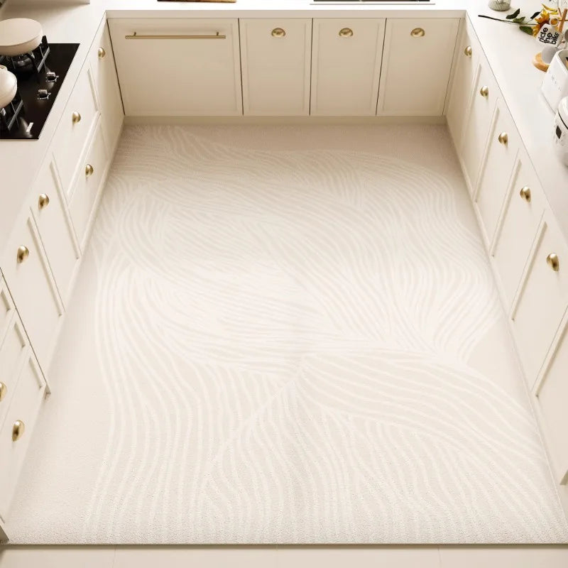 Craft PVC Leather Kitchen Mats Modernist Minimalist Design Waterproof Oilproof Rug for Kitchen