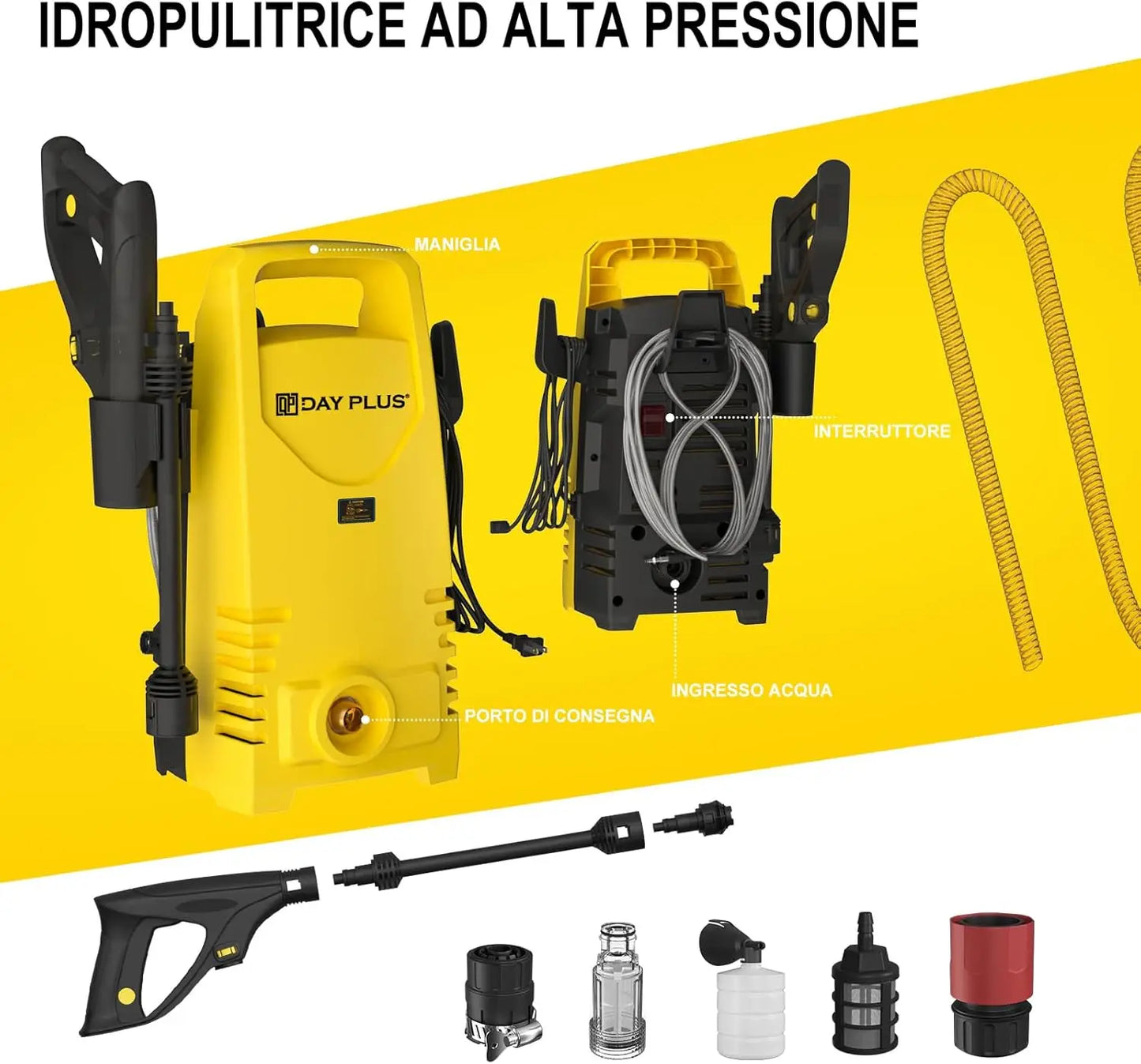Electric High Pressure Washer 1600W With Adjustable Lance