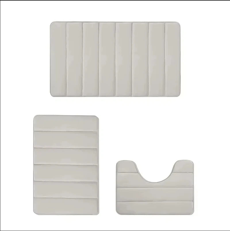Super Absorbent Bath Rug Set 3 Pieces Non Slip Mats