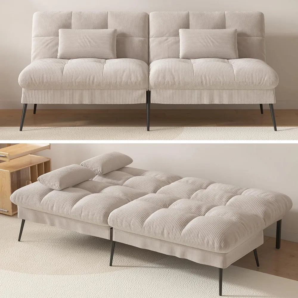 Zhiyong Convertible Futon Sofa Bed Corduroy Loveseat