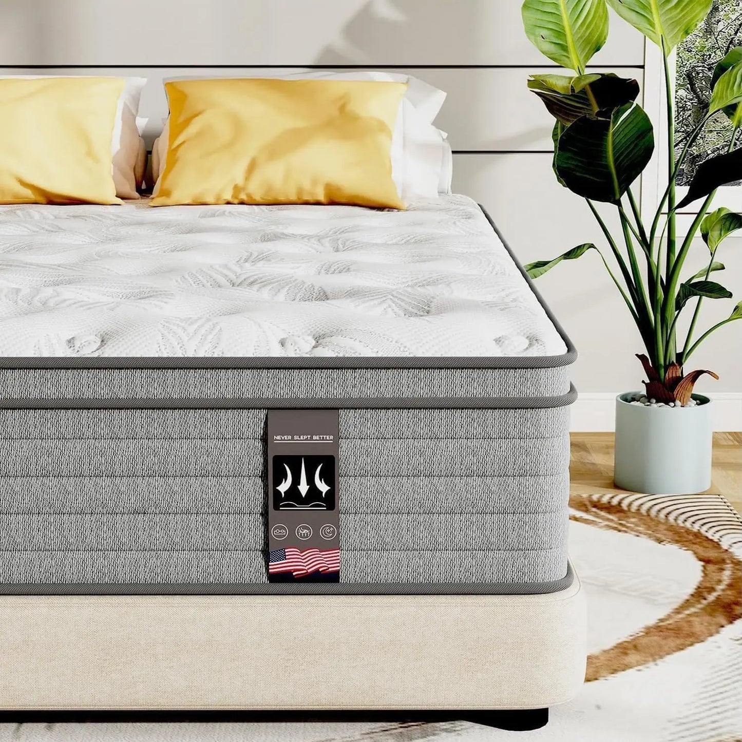 XMSJ Hybrid Mattress In A Box With Gel Memory Foam And Pocketed Coils For Targeted Pressure Relief