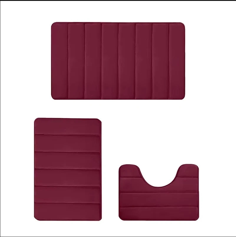 Super Absorbent Bath Rug Set 3 Pieces Non Slip Mats