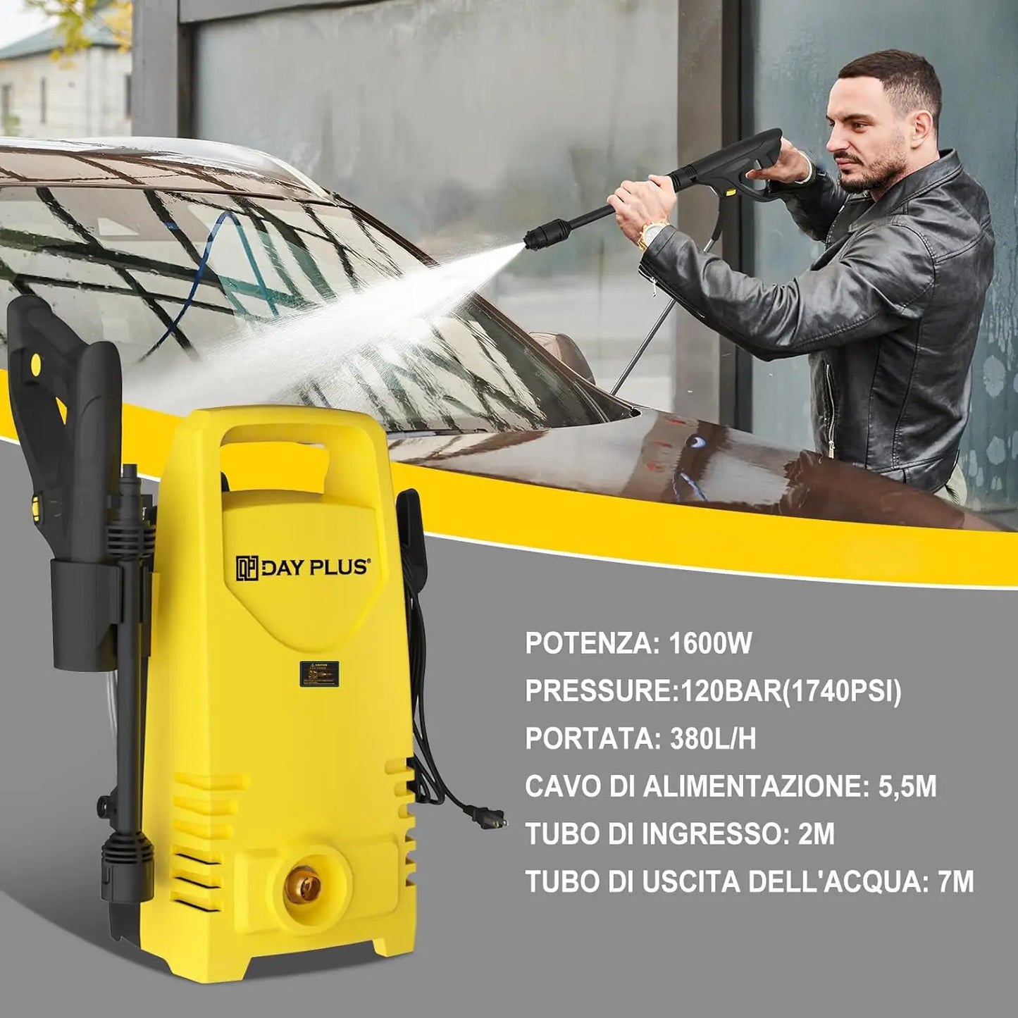 Electric High Pressure Washer 1600W With Adjustable Lance