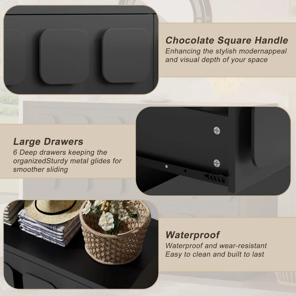 MKDK Modern Bedroom Set With Dresser And Nightstands